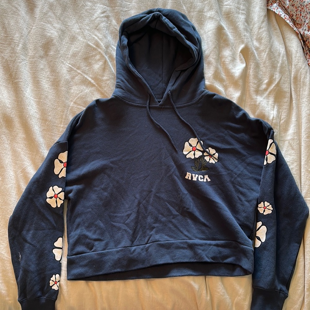 Navy blue RVCA cropped hoodie